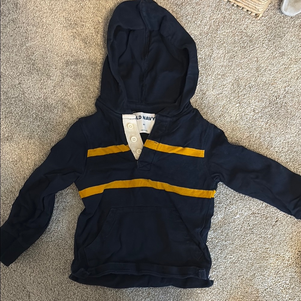 Old Navy Blue and Yellow Cozy Hoodie